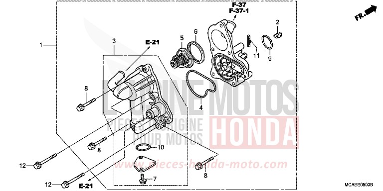 POMPE A EAU de Gold Wing CANDY PROMINENCE RED (R342B) de 2015